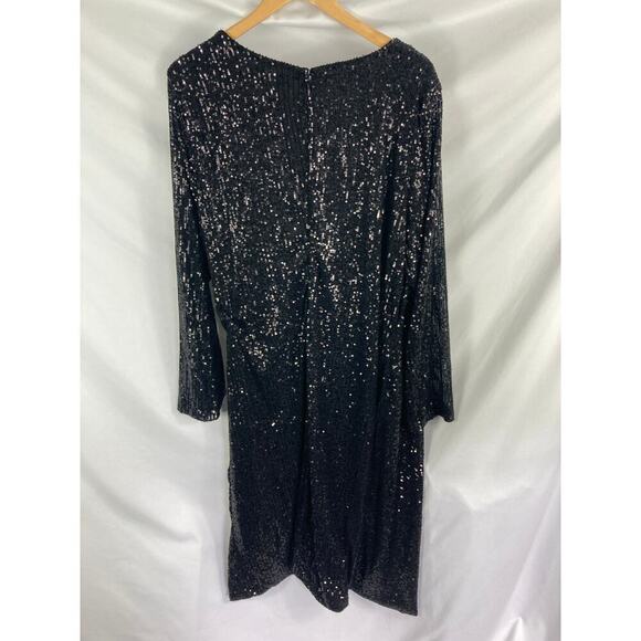 NWT Love by Design Frances Sequin Side Ruched Wrap Mini Dress Size 3X - Picture 6 of 7
